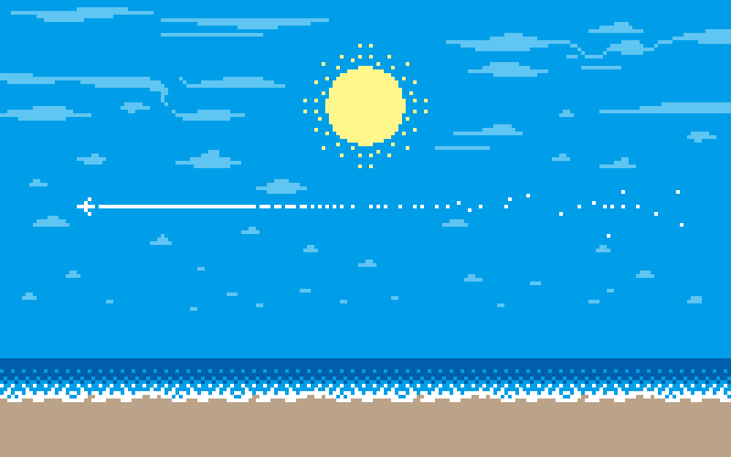 海と太陽と空 ドット絵 空想スウプ